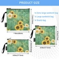 thumbnail image 3 of Haosy 3 Pack Reusable Ziploc Bags BPA Free Healthy Food Storage Bag Leakproof Sandwich Snack Freezer Bags Bee Beehive Sunflower, 3 of 7