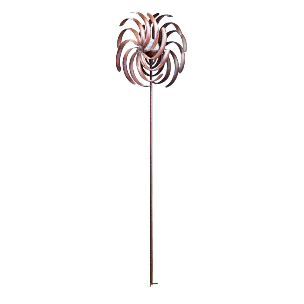 Solar Double Pinwheel Wind Spinner, Brown by Collections Etc