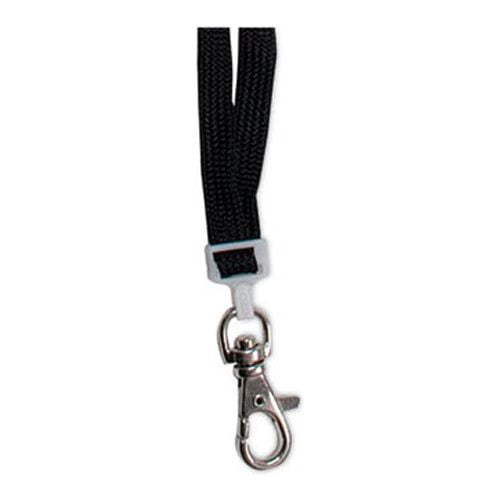 Deluxe Safety Lanyards Lobster Claw Hook Style, 36" Long, Black, 24/Box