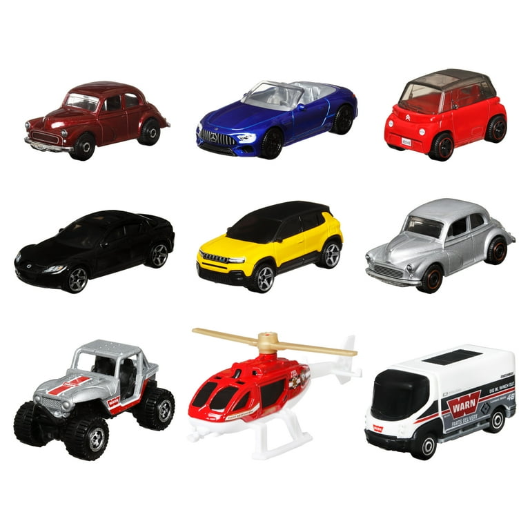 Matchbox Kids Toy 9-Pack Vehicles: Themed Cars or Trucks, 1:64