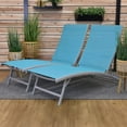 thumbnail image 3 of Vivere Clearwater Aluminum Lounger Set Made with Premium Phifertex Outdoor Fabric (265 lb Capacity) - Blue Hawaii, 3 of 6