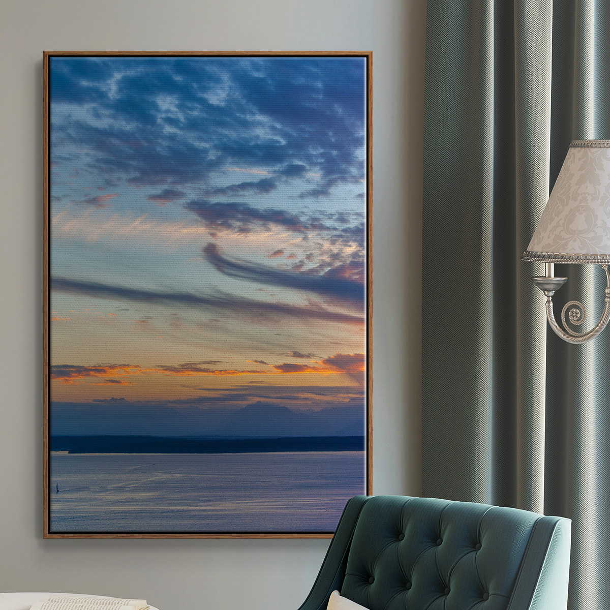 Cloud Variations Framed Premium Gallery Wrapped Canvas - Ready to Hang