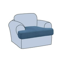 Stretch T Cushion Chair Sofa Slipcover T Cushion Covers for Living Room Armchair Couch Cover T Cushion Slipcover Seat , Dusty Blue