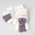 thumbnail image 2 of TAIAOJING Winter Gloves for Toddler Kids Toddler Girls Gloves Rabbit Cute Cartoon Outdoor Winter Velvet Thickened Warm Cold Five Finger Gloves, 2 of 4