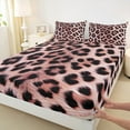 thumbnail image 3 of jejeloiu Pink Leopard Pattern Twin Sheet Sets,Cheetah Print Twin Fitted Sheet,Rustic Farmhouse Cabin Flat Sheet For Girl Teens,Microfiber Bedroom Decor,3pcs, 3 of 7