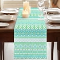 thumbnail image 3 of Table Runners 72 Inches Long Dress Scarves, Teal Green Boho Farmhouse Kitchen Table Runner, Coffee Tablerunners, Vintage Ethnic Tribe Abstract Art 14x72 Inch, 3 of 9