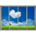 thumbnail image 2 of Wall26 - Green Field with a Heart-Shaped Cloud and a Rainbow Over It Viewed from Sliding Door - Creative Wall Mural, Peel and Stick Wallpaper, Home Decor - 66x96 inches, 2 of 6