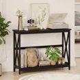 thumbnail image 3 of XX 40" Modern 2-Tier Console Table With Metal X-Frame, Wood Entryway Table (200 Lbs Capacity), 3 of 7