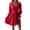 Red, variant on CIENVNSTG Office Dresses for Women V Neck Lantern Sleeve Wrap Mini Dress Ruched High Waist Elegant Evening Dress Red 2XL