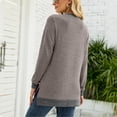 thumbnail image 6 of Sweatshirts for Women Round Neck Solid Color Long Sleeve Pullover Tops with Pocket, 6 of 7