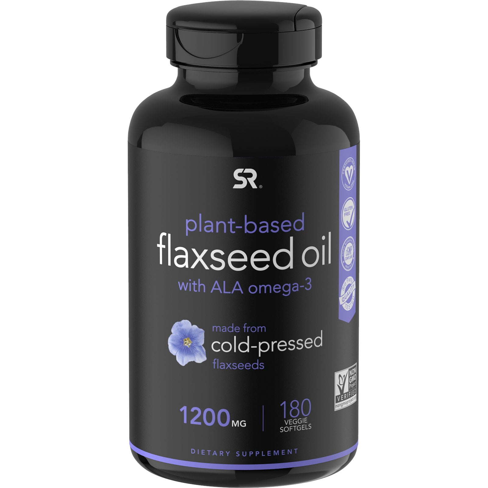 Sports Research Flaxseed Oil with Plant Based Omega3, 1,200 mg, 180
