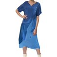 thumbnail image 1 of Womens Dresses V Neck Short Sleeve 2PCS Asymmetrical Dress Party Wedding Evening Dress, 1 of 5