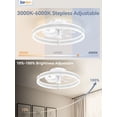 thumbnail image 3 of Lokivas 20 inch Modern Ceiling Fan with Light and APP & Remote Control, Low Profile Flush Mount Ceiling Fan, 6 Speeds, Ultra Quiet DC Motor, for Bedroom, Kitchen, Living Room - White, 3 of 8
