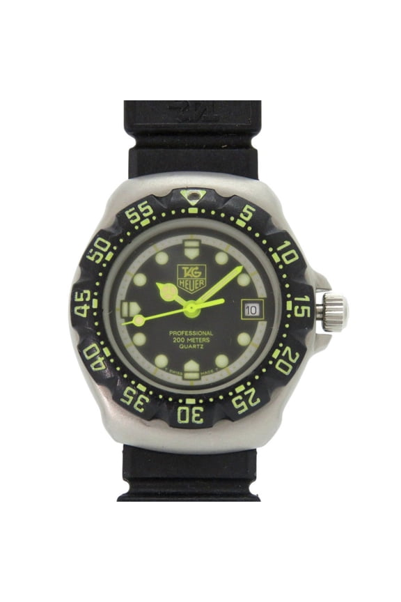 Pre-Owned TAG Heuer Formula 1 376.508 Stainless Steel Rubber Black Dial Quartz Watch... (Fair)