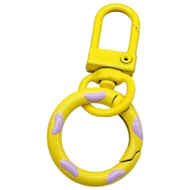 EGNMCR Tools&Home Improvement Candy-Colored Donut Keychains Spring Hook And Door Knob Combo With Colorful Enamel Coating Candy Colored Donut Buckles