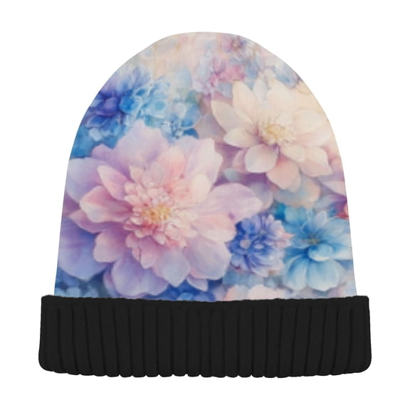 BZSMCE Winter Beanie Hats Warm Cozy Cap Blooming Fantasia Pattern