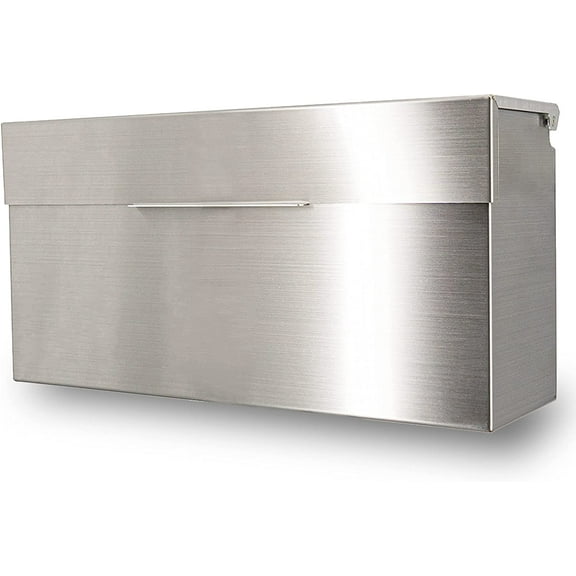 Mailbox Stainless Steel Modern Shiny Mirror Finish Rustproof Wall Mount Kit
