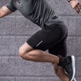 thumbnail image 3 of Pantalones cortos informales de verano para hombre, Shorts transpirables de playa de seda de hielo, cómodos, para Fitness, baloncesto, deportes, correr, 3 of 4