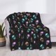 thumbnail image 3 of Fotbe purple cyan brown Skull Manta de Franela con Estampado, Manta Ultrasuave para Cama, Sofá, Auto, Hipoalergénica y Antibolitas-40"x30", 3 of 6