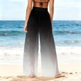 thumbnail image 6 of OGLCCG Women's Cover Up Boho Pants See Through Sheer Mesh Chiffon Flowy Beach Pants Gradient Color Wide Leg Long Palazzo Pant,M, 6 of 7