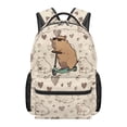 thumbnail image 2 of Jeiento Kids School Backpack, Water-Resistant Cool Capybara for Elementary School Kids Boys Girls, Cute Capybara Print 16 Inch Casual Daypack for Back to School, 2 of 7