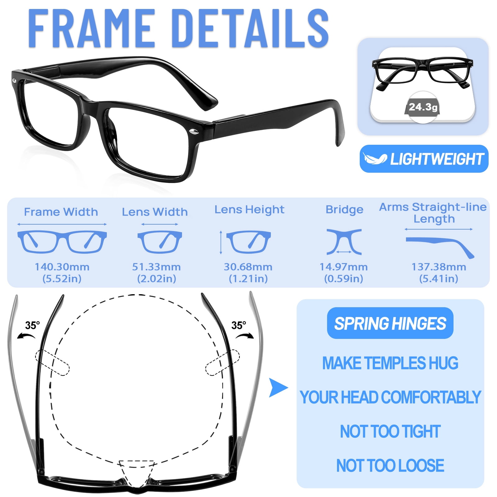 WEMOOTANTS 3 Packs 1.25 Reading Glasses for Men Rectangle Multicolor Readers 1.0 1.25 1.5 1.75 2.0 2.25 2.5 2.75 3.0 3.5 4.0 5.0 6.0