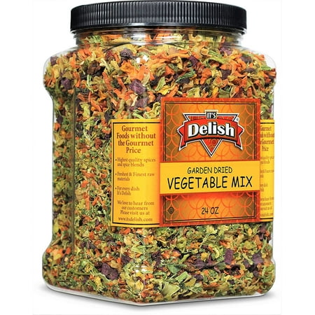 Garden Vegetable Soup Mix by Its Delish, 24 OZ Jumbo Container Natural Dehydrated Vegetables for Ramen Noodles, Soup Greens with Beets Freeze Dried Veggie Blend Vegan, Gluten-Free, and Kosher