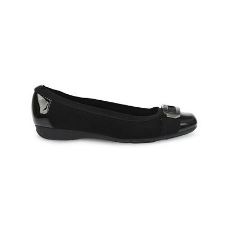 Anne Klein Sport Womens Uplift Metallic Loafers Black 9.5 Medium
