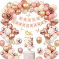 thumbnail image 1 of Kit de decoración de globos de cumpleaños oro rosa, 110 PCS Adorno de Fiesta, Globos Metálicos y Látex, Globos de Confeti, Guirnalda de Globos,Decoración de Cumpleaños para Mujer, Niña, 1 of 4