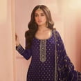thumbnail image 3 of Designer Traditional Wear Pakistani Trouser Pant Dress Indian Salwar Kameez Suits ( Purple, M - 40 ), 3 of 6