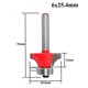 thumbnail image 3 of 5Pcs 6mm Corner Round Over Router Bit with Cleaning Milling Cutter for Wood Woodworking Tool, 3 of 5