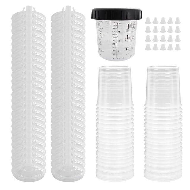 Vaso mezclador de pulverizador de pintura desechable para pintura automotriz, para recubrimientos comerciales automotrices transparentes, transparentes