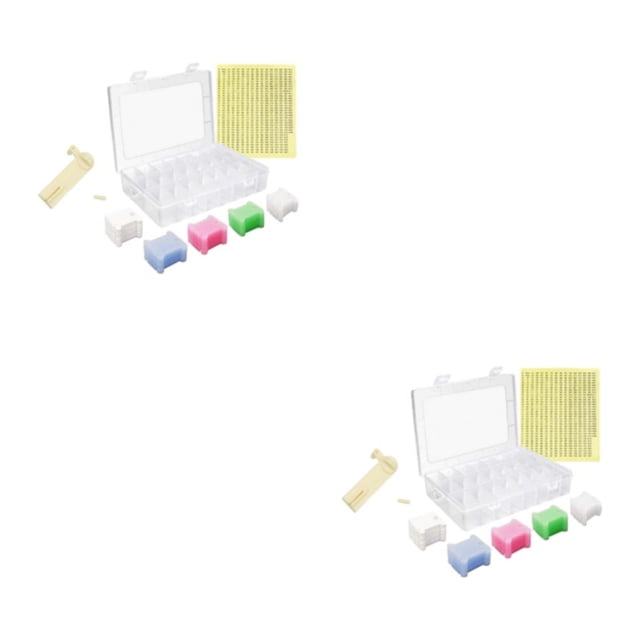 relayinert DIY Fashion Stitch Embroidery Large Capacity Thread Tool Bobbins For Travel Family Scratch-resistant Box+Winder+300Bobbin 2Set