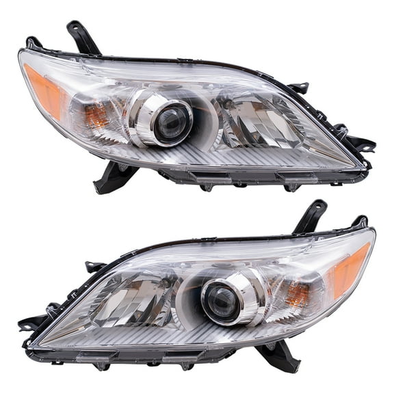 Brock Headlight for 2011-2020 Sienna Chrome Bezel w/o LED Daytime Running Light Set 8115008032