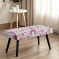 thumbnail image 4 of XYZCANDO Watercolor Pink Floral Print Anti-Stain Dining Bench Covers, Non-Slip Polyester Spandex Fabric Bench Slipcover for Living Room Bedroom, 4 of 9