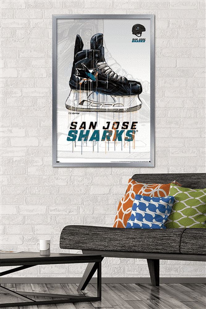NHL San Jose Sharks - Drip Skate 21 Wall Poster, 22.375" x 34", Framed