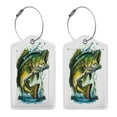 thumbnail image 3 of Fuzoiu Big bass fish Print Premium Leather Luggage Tag,Travel Accessory,Luggage Tag for Suitcase Baggage Handbag Travel Bag,Name Card & Privacy Cover-2 PCS, 3 of 5