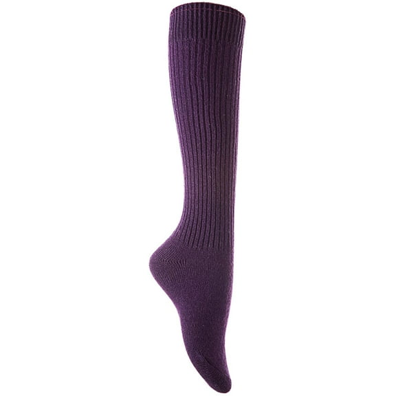 Lian LifeStyle Non Slip, Exceptional, Cozy and Cool Women's 1 Pair Knee High Wool Crew Socks JH05 Size 6-9(Purple)