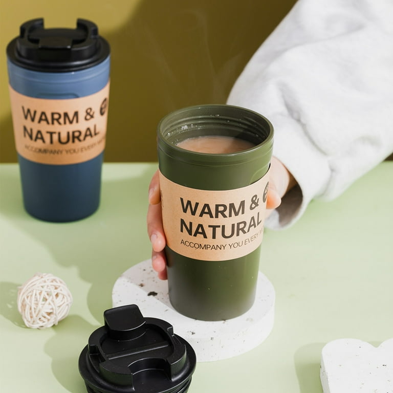 Grandest Birch 420ml Water Cup Food Grade Large Capacity Plastic Anti-slip Coffee  Mug with Dust-proof Lid for Home Eco-friendly Fo - Walmart.com