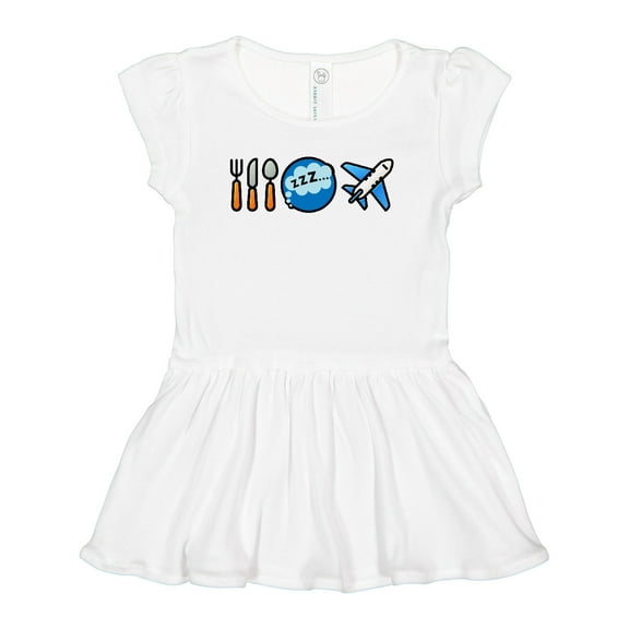 Inktastic Airplane Eat Sleep Fly Girls Baby Dress