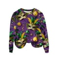 thumbnail image 5 of UTSJKR Women's Mardi Gras Sweatshirt 2026 Carnival Outfit Sweatshirts Mask Graphic Long Sleeve Crew Neck Pullover Tops Multicolor M, 5 of 6