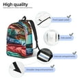 thumbnail image 4 of Honeii Tropical Vacation Essentials Print Canvas College Laptop Backpack, Durable Rucksack Travel Notebook Bag School Backpack Book Bag for Men Women-Medium, 4 of 7