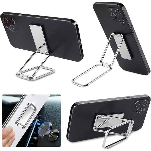 Soporte de anillo para teléfono móvil, soporte para dedo, giratorio de 360 °, plegable, agarre de anillo de Metal, tabletas, teléfonos inteligentes, color plateado, 2 uds.