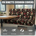 thumbnail image 4 of XYZCANDO Skull Floral RV Dinette Cushion Cover Gothic Camper Decor Rose Sofa Covers Washable Bench Cushion Stretchable Slip Covers for Loveseat Stylish Furniture Covers for Sofa and Loveseat Black, 4 of 7