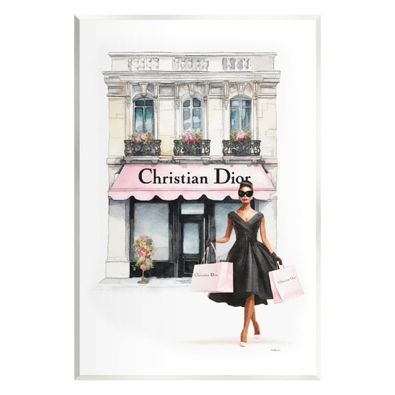 Stupell Industries Woman & Fashion Shop Town & City Painting Unframed Art Print Wall Art, 10 x 15