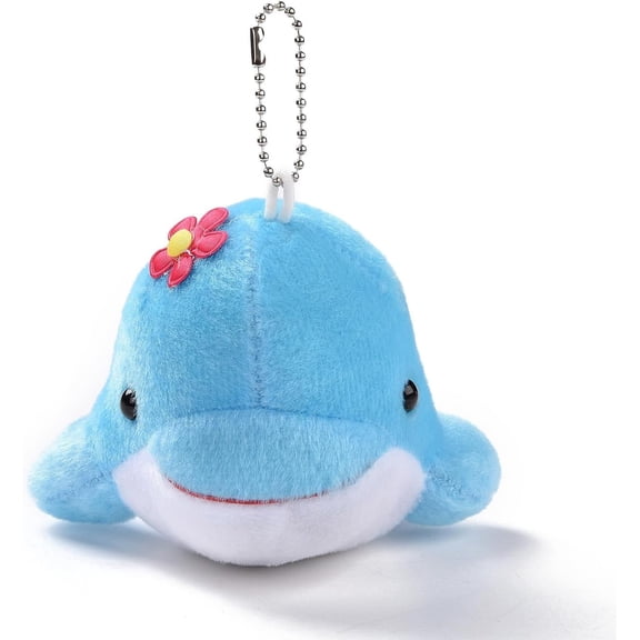 1Pcs PP Cotton Mini Animal Plush Dolphin Pendant Decoration with Ball Chain for Necklaces DIY Jewelry Making Personalized Accessories Decoration Supplies Deep Sky Blue 131mm diy