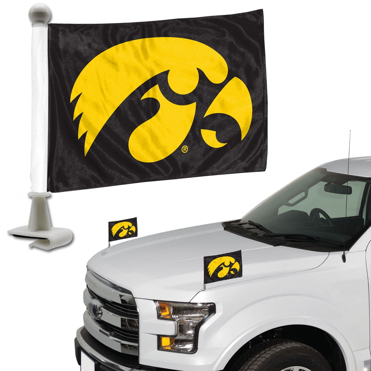 Iowa Hawkeyes Ambassador 4" x 6" Car Flag Set of 2