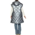 thumbnail image 3 of White Mark Women's Plus Size Metallic Long Puffer Vest, 3 of 6
