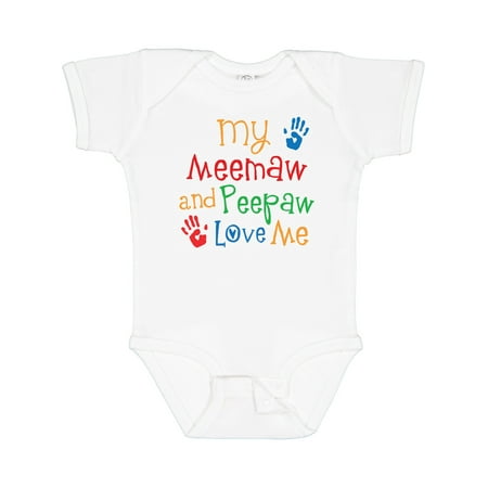

Inktastic Meemaw and Peepaw Love Me Gift Baby Boy or Baby Girl Bodysuit