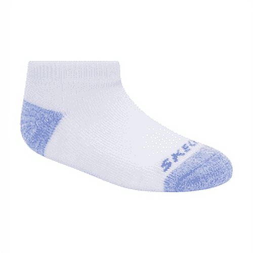 Skechers Kids Girls' 10 Pack 1/2 Terry No Show Socks, White/Light Purple, 5-6.5